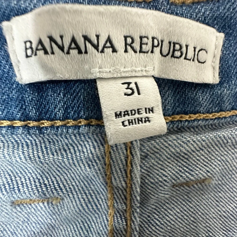 Banana Republic‎ Mens 31 Utility Carpenter Jeans Medium Wash Blue Straight Leg